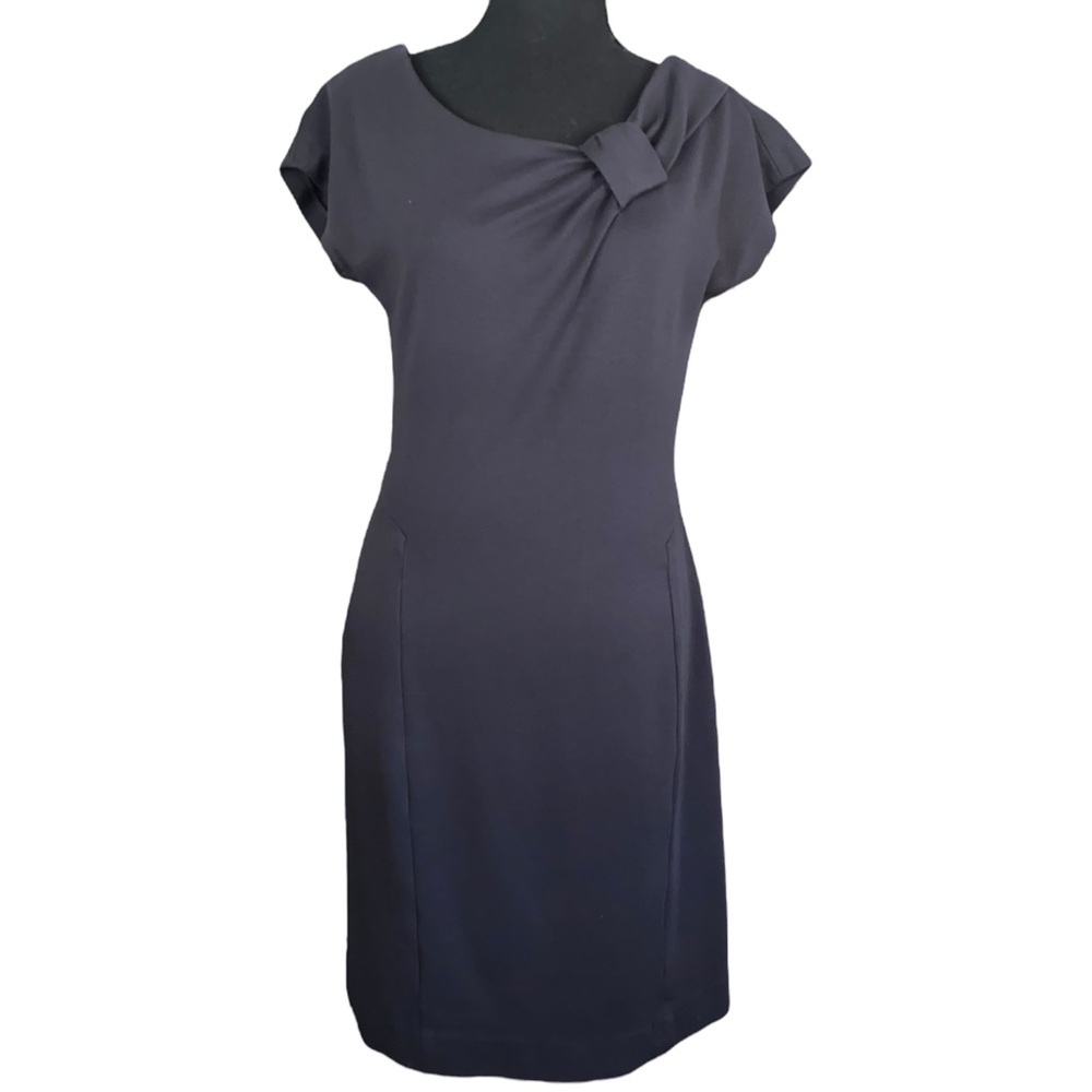 BANANA REPUBLIC ☆ Black "Julie" Ponte Knit Sheath Dress - Bow Detail